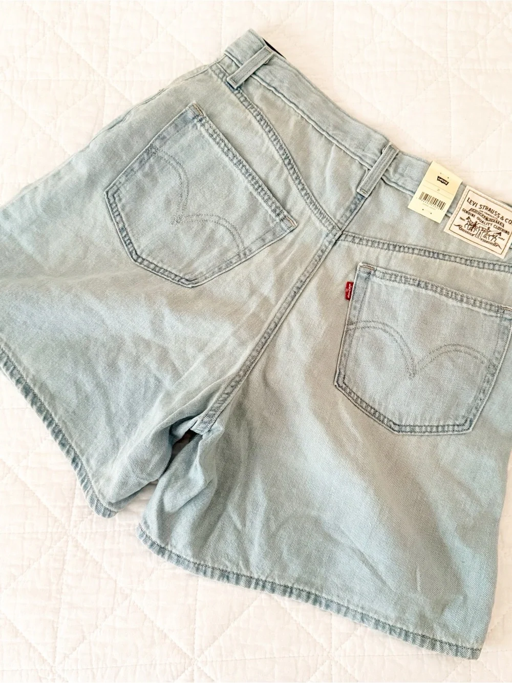 NEW Levi's Light Blue High Baggy Denim Shorts 31 NWT